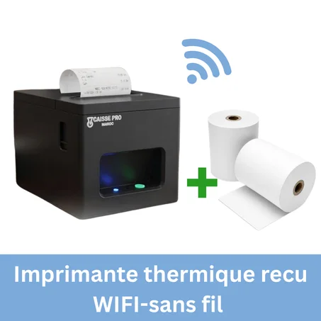 Imprimante Thermique Reçu WIFI sans fil  + 2 Rouleaux 80mm (ES-8390)
