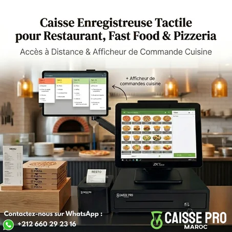 Pack Caisse Tactile Restaurant & Fast Food — Afficheur Cuisine & Accès à Distance au maroc