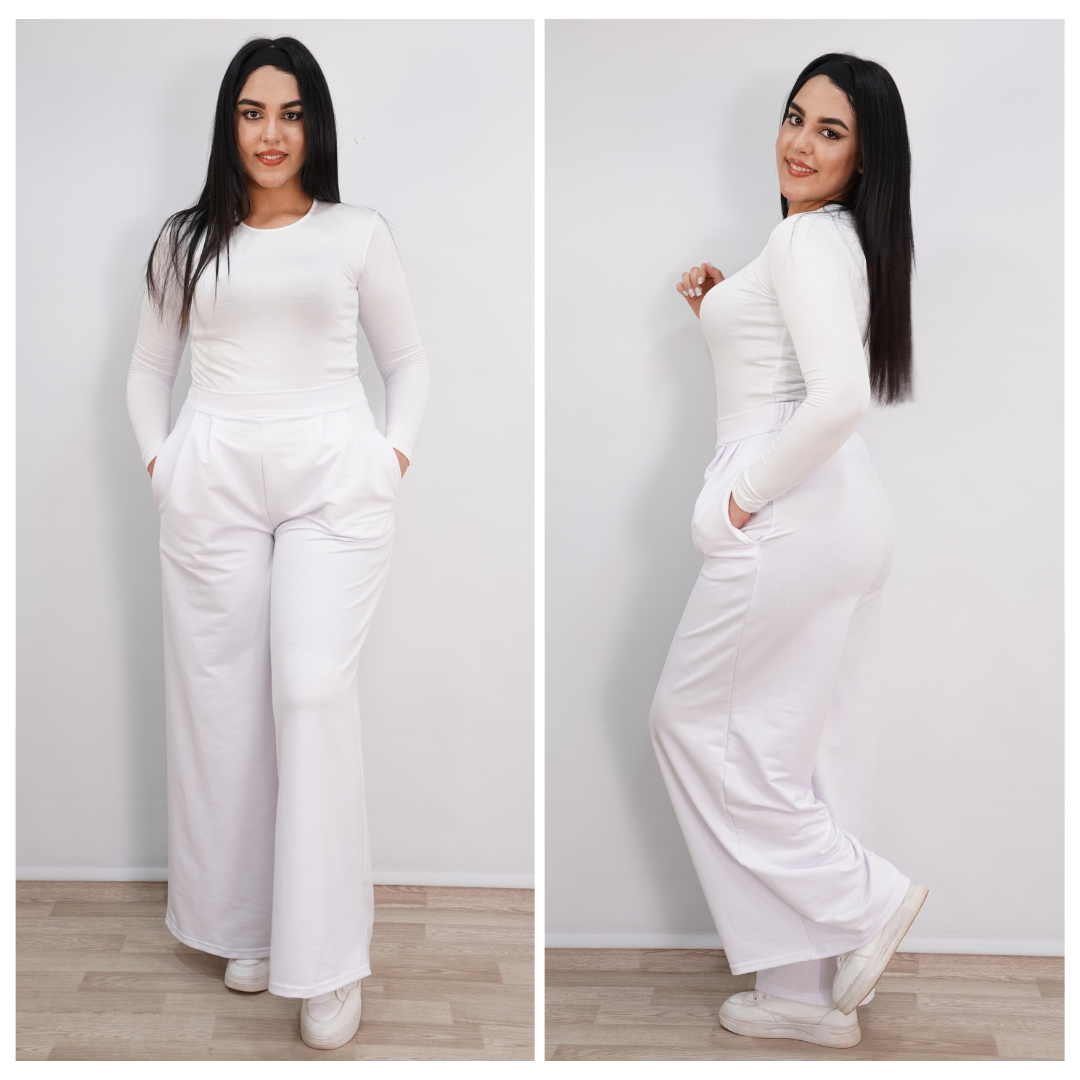 سروال مونطوني واسع بخصر عالي