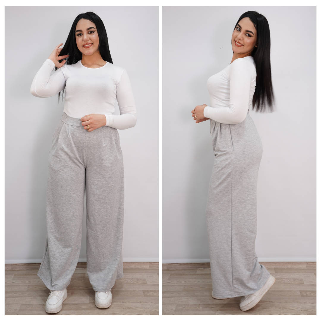 سروال مونطوني واسع بخصر عالي