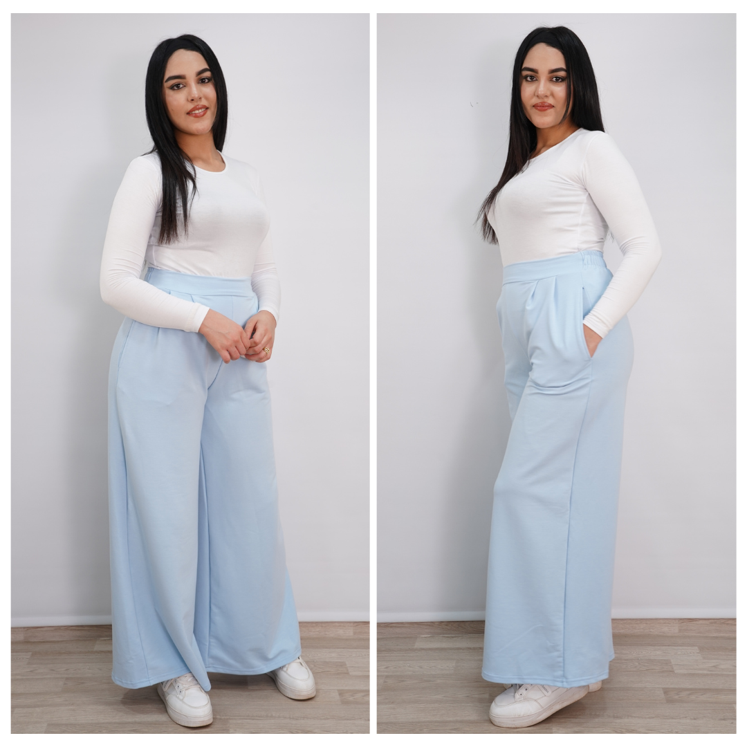 سروال مونطوني واسع بخصر عالي