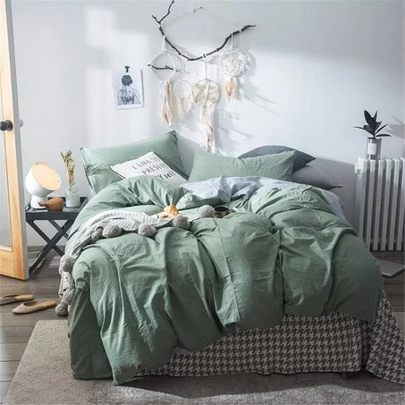 Couvre-lit Ensemble de draps de lit double couleur