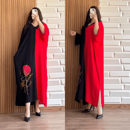 فراشة كريب روزا طايح مطروزة (REF 115)