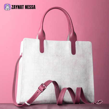 حقيبة يد جلد فخم باللون البيج والبني – تصميم راقي وكلاسيكي للنساء