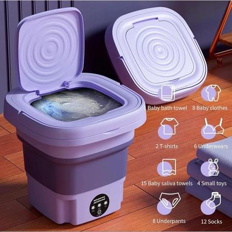 غسالة ملابس صغيرة محمولة قابلة للطي سعة 8 لتر (Mini Lave-linge Portable Pliable 8L)
