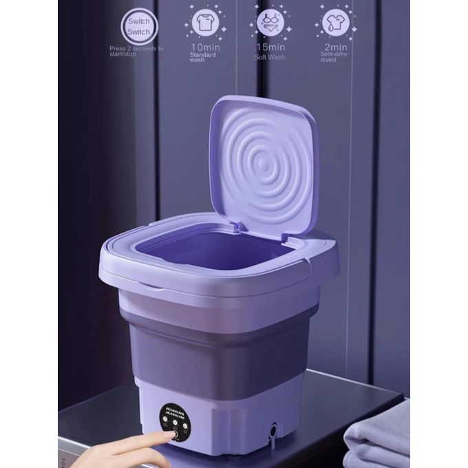 غسالة ملابس صغيرة محمولة قابلة للطي سعة 8 لتر (Mini Lave-linge Portable Pliable 8L)