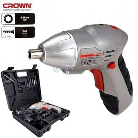 مجموعة مفك كهربائي احترافي CROWN CT22023 بملحقات متعددة للاستعمال المنزلي والمهني