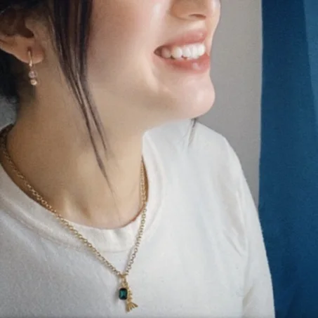 Collier Émeraude Marine