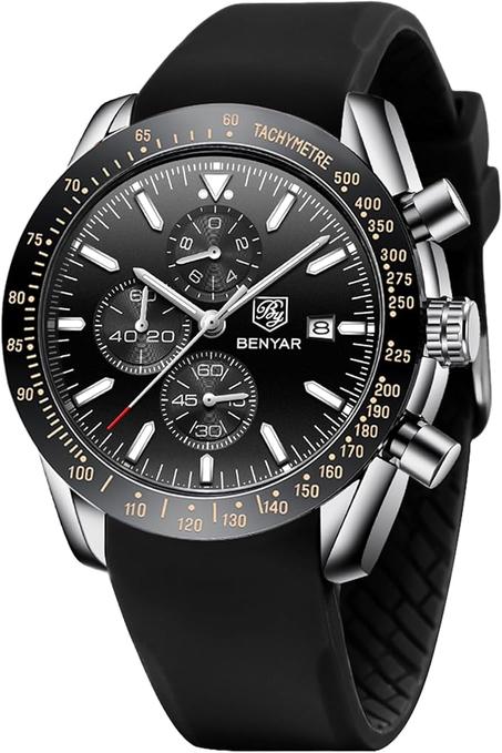 ساعات عملية للرجال من بينيار بتصميم انيق ومظهر فريد، ساعات رياضية كوارتز للرجال مقاومة للماء، ساعات غير رسمية عسكرية تكتيكية.