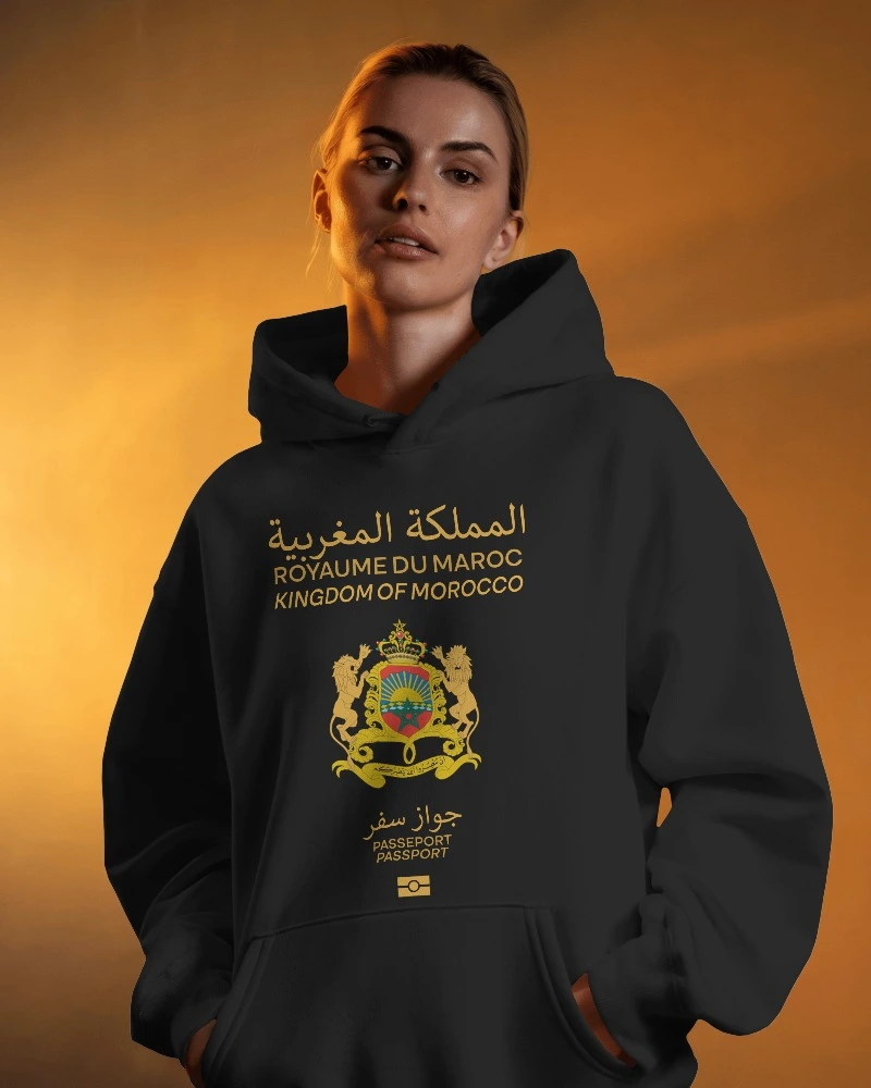Hoodie PASSEPORT MAROC Design Streetwear