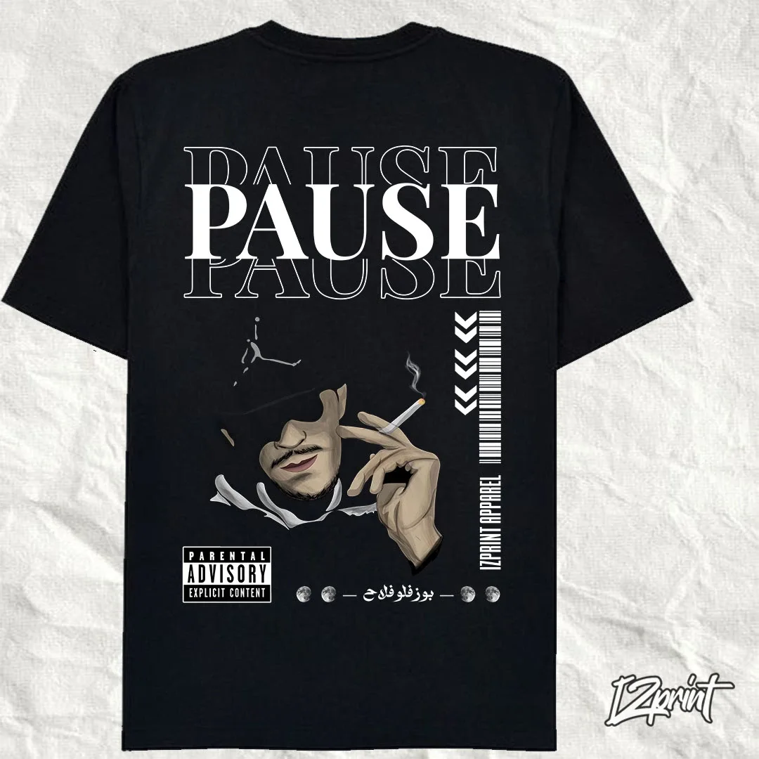 T-shirt PAUSE FLOW design Streetwear