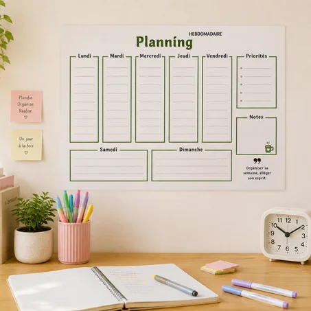 Planner Hebdomadaire A3 Effaçable