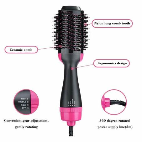 فرشاة الشعر(مشطة)+ مجفف الشعر العصري 2 في 1 one step in