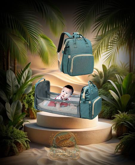 حقيبة الأم  مع سريرٍ محمول – كل ما تحتاجينه في رحلاتك مع صغيرك!