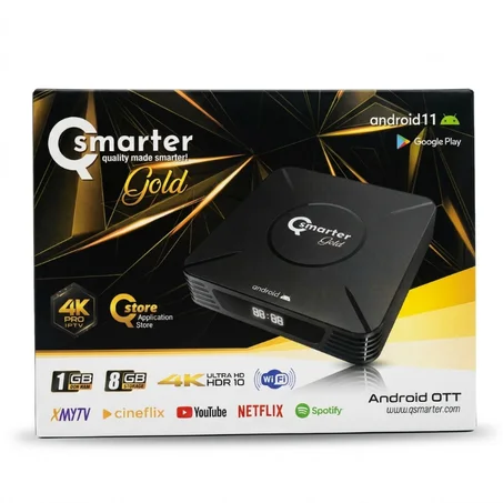 جهاز Q Smarter Gold Android OTT - أندرويد 11 بدقة 4K