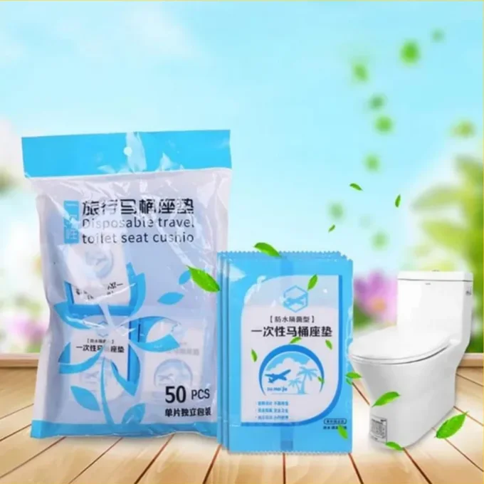 غطاء مقعد المرحاض المحمول (عبوة 50 قطعة) حمايتك الشخصية فين ما مشيتي
