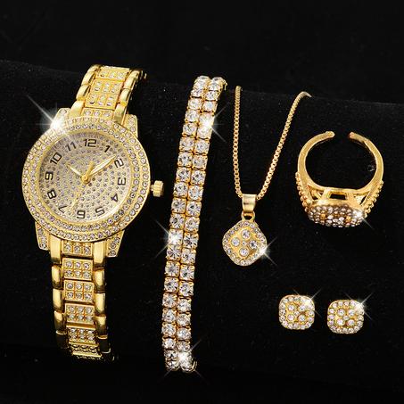 Love Gift Jewelry Set for Women, Necklace, Bracelet, Ring, Earrings, Watch,