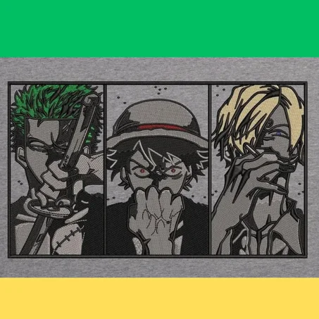 luffy+zoro+sanji embroidery file