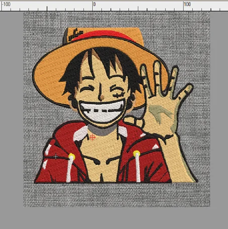 luffy embroidery design