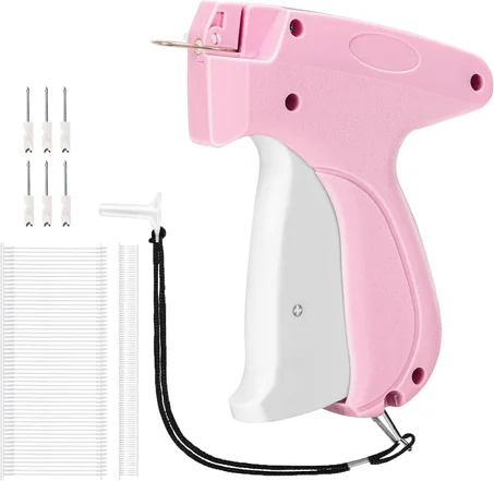 WILFOX Pistola de Puntadas para Ropa, Pistola de Etiquetado de Puntadas 2 en 1 y Pistola de Fijación de Etiquetas de Precio Minorista para Ropa con 6 Agujas, 1000 piezas de Púas de 0.2" y 100