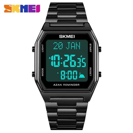 ساعة القبلة الاسلامية SKMEI AZAN مواقيت الصلاة تقويم هجري وعدة مميزات أخرى موديل 1763