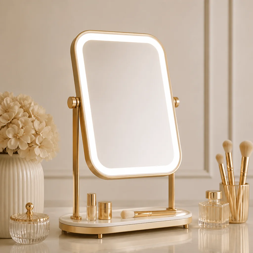 مرآة تجميل بإضاءة LED