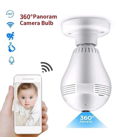 Wifi Panorama Camera Security Lamp كاميرا على هيئة مصباح