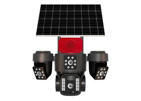 كاميرا مراقبة ذكية بالطاقة الشمسية بثلاث عدسات 12 mp black