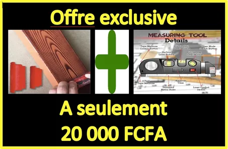 Outil de mesure laser + Outil de bricolage à Grain de bois