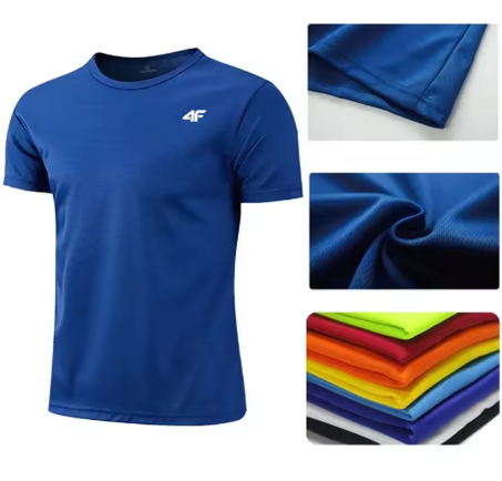 تي شيرت رجالي للتدريب الصيفي، تي شيرت عالي الجودة سريع الجفاف وجيد التهوية بأكمام قصيرة، قمصان كرة سلة ماراثون رياضية