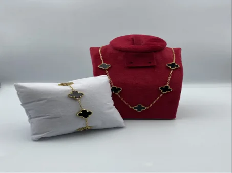 Van Cleef ❤️😍 Set Bijoux Trèfle Élégance – Collier & Bracelet Noir