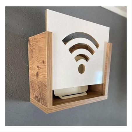 صندوق خشبي أنيق لتغطية الراوتر وتثبيته على الحائط