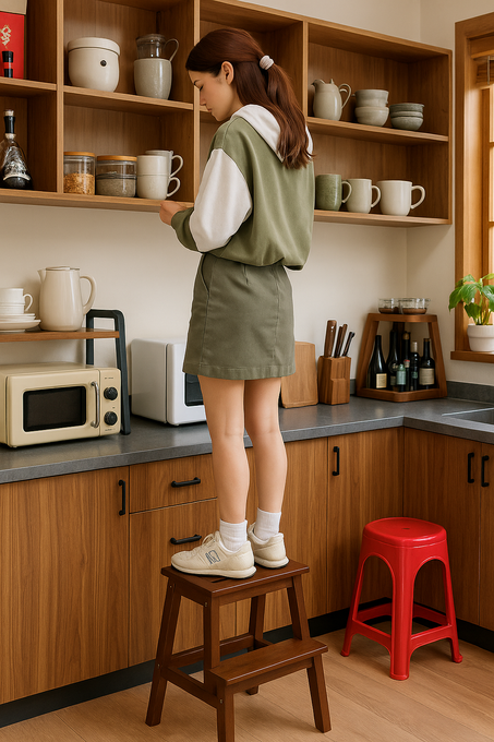 قطعة واحدة… كرسي مريح وسلّم آمن