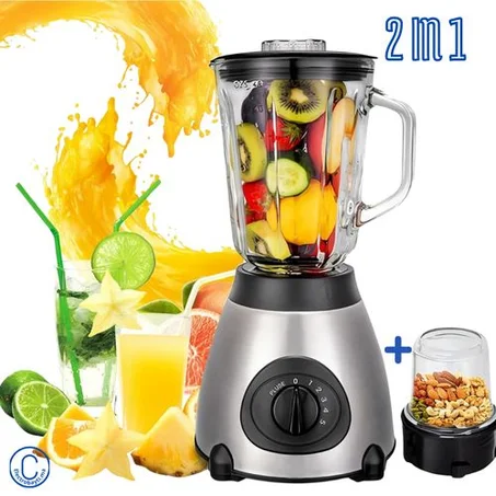 REPOLEN Blender mixeur smoothie en verre - 5 Vitesses - 2 en 1 - moulin épices - 2000W