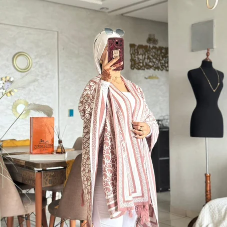 كاب طويل شتوي مخدوم بخيط مستورد من تركيا عالي الجودة