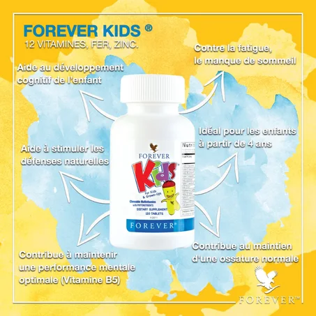 الإيقاع المدرسي الصعب ، الأنشطة اللامنهجية و النظام الغذائي السيىء أو قلة النوم… التعب عند الأطفال شائع جدًا.  إكتشفوا فوريفر كيدز للأطفال من 4 سنوات حتى نهاية سن المراهقة، كذالك الكبار في حا