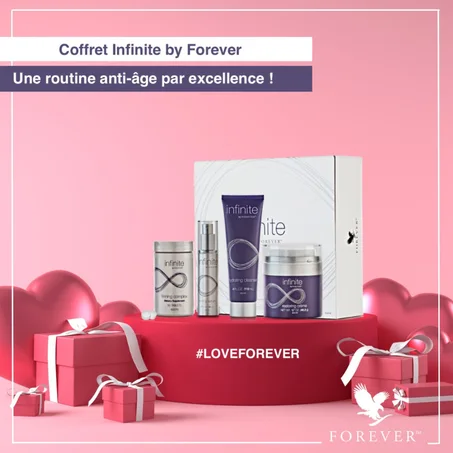 infinite by Forever استعيدي إشراقة بشرتك بلمسة طبيعية! جرّبي  مجموعة infinite by Forever، المصمّم خصيصًا لمحاربة علامات التقدّم في السن، وترطيب البشرة بعمق بفضل تركيبته الفريدة المستخلصة من م