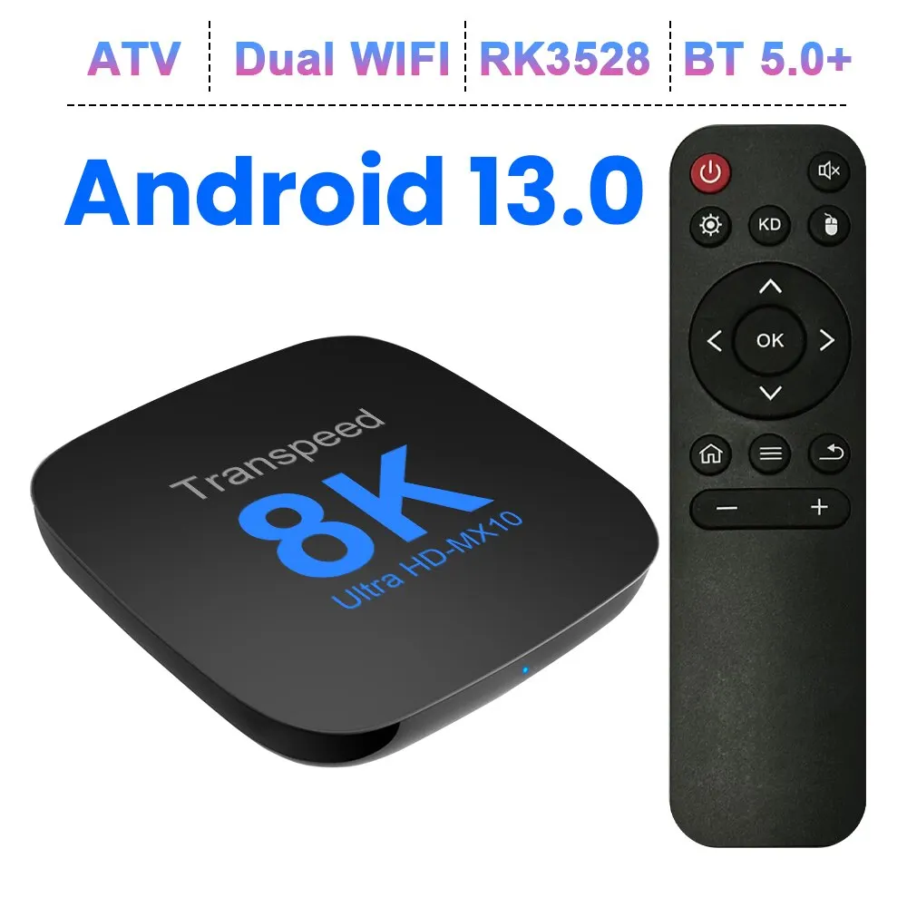 Transpeed Android 13 TV Box: 8K Video and Dual Wifi Magic