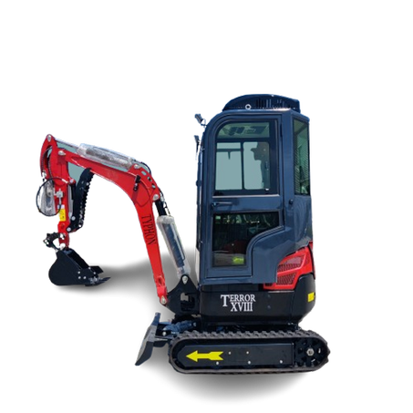 TYPHON TERROR XVIII Prestige 2 Ton Mini Excavator, KUBOTA D902 Diesel Engine USA with 12 Attachments