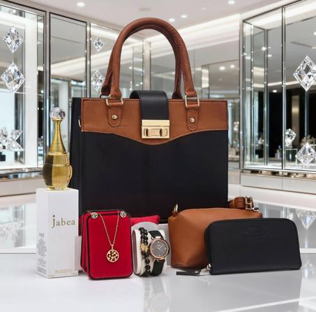 ✨ اكتشفي سحر الأناقة مع حقائب وإكسسوارات مكونة من7 قطع لتُكمل كل إطلالة ببراعة! ✨