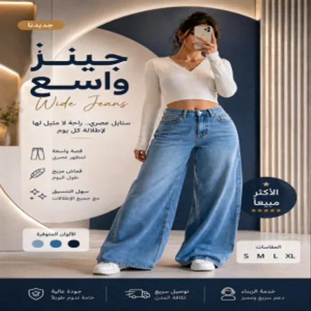 جينز واسع