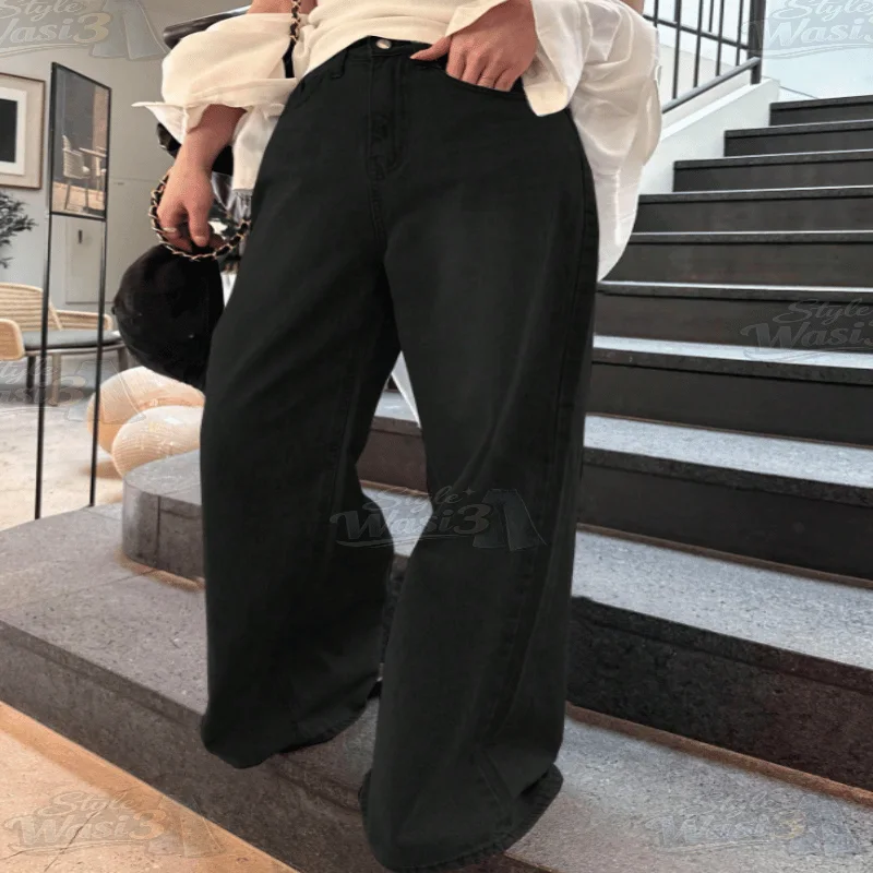 جينز نسائي واسع ستايل عصري ومريح 👖✨