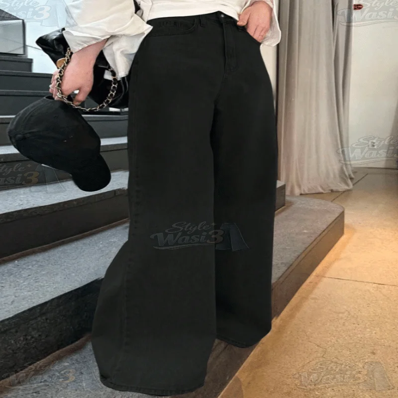 جينز نسائي واسع ستايل عصري ومريح 👖✨