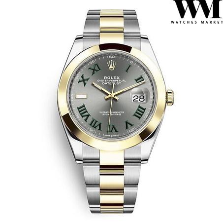 Rolex DateJust lisse Gris/Jaune