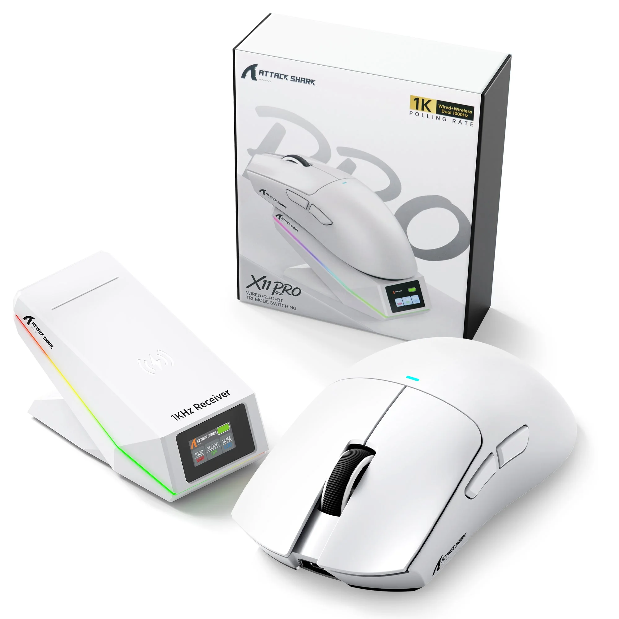 ATTACK SHARK X11 PRO V2 Wireless Gaming Mouse with TFT Display Charging Dock