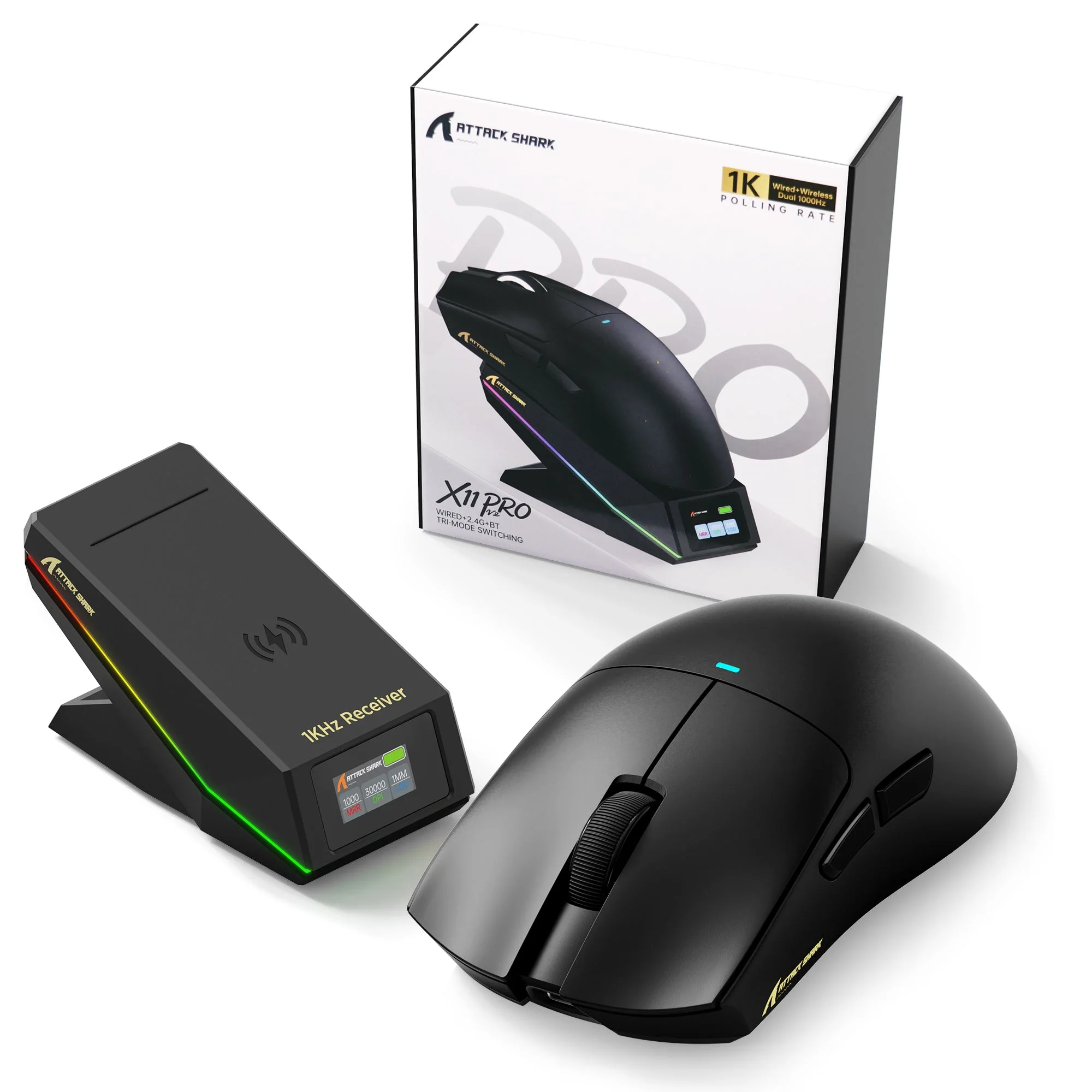 ATTACK SHARK X11 PRO V2 Wireless Gaming Mouse with TFT Display Charging Dock