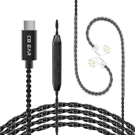 KBEAR Type-C 4N OFC Professional HIFI earphone Upgrade Cable CCZ QDC TYPE-C With Mic
