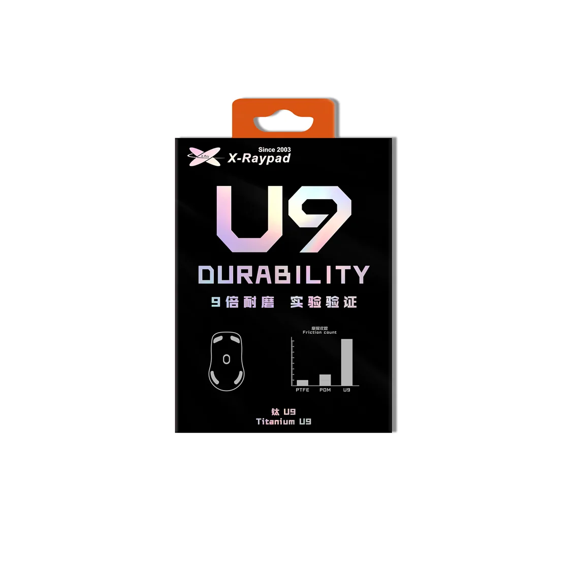 X-Raypad Titanium U9 Air 6.5mm Durable Mouse Skates for Universal Dot — Durable. Quiet. Control for Premium Gaming