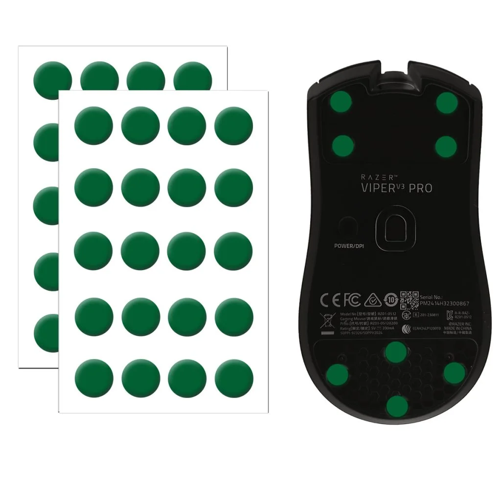X-Raypad Jade Air Mouse Skates - Universal D6.5mm PTFE Dots - Quiet & Speed