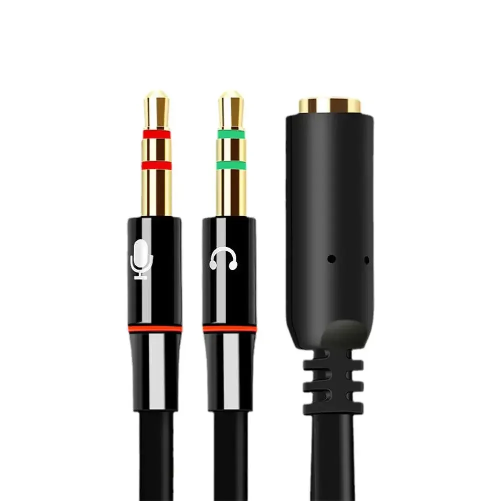Splitter Headphone for Computer 3.5mm Female to 2 Male 3.5mm Mic Audio Y Splitter Cable Headset to PC Adapter AUX Cable